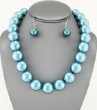 JUMBO PEARL NECKLACE SET - ASSORTED COLORS