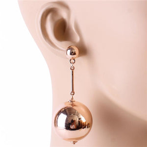 ROSE GOLD BALL DROP FASHION EARRINGS