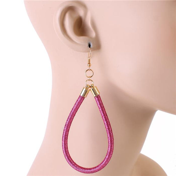FUCHSIA OVAL HOOP EARRINGS