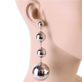 QUAD BALL DROP DANGLING EARRINGS
