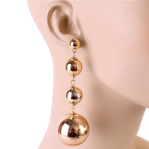 QUAD BALL DROP DANGLING EARRINGS