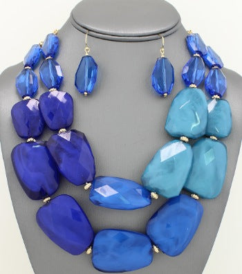 BLUE STONES NECKLACE SET