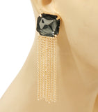 TASSEL DROP EARRINGS with STONE