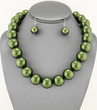 JUMBO PEARL NECKLACE SET - ASSORTED COLORS