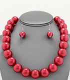 JUMBO PEARL NECKLACE SET - ASSORTED COLORS