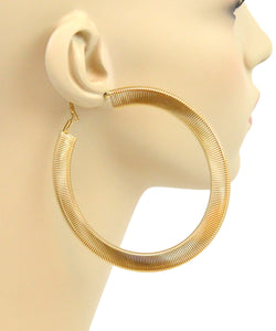 GOLD SPRING HOOP EARRINGS