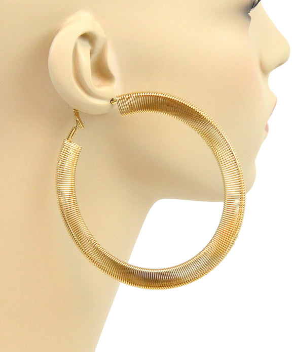 GOLD SPRING HOOP EARRINGS