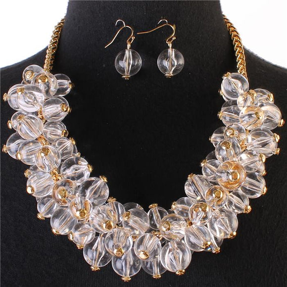 TRANSLUCENT PEARL NECKLACE SET